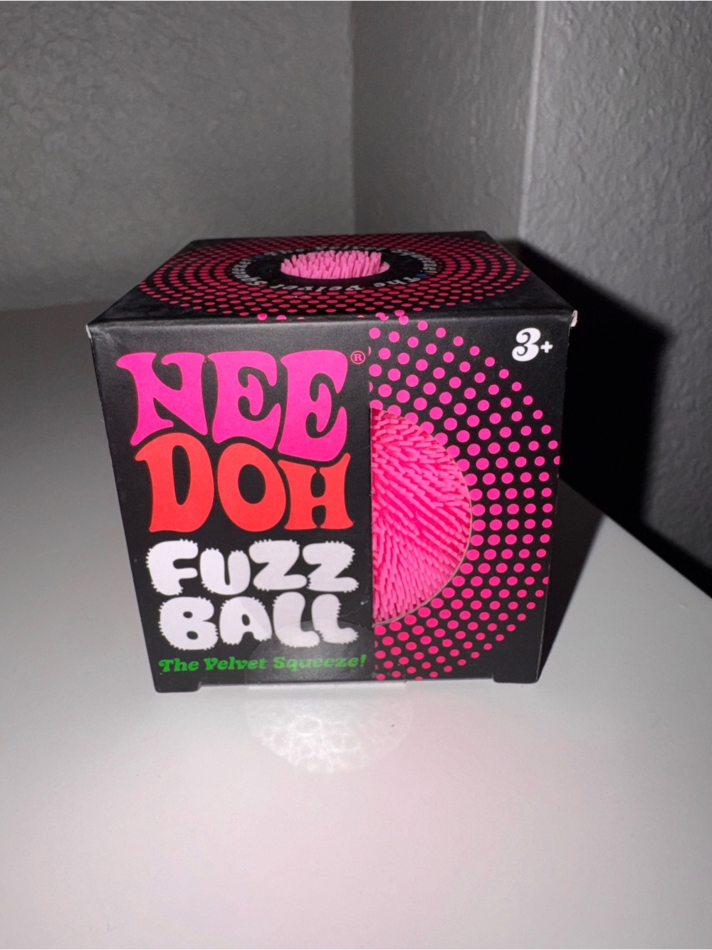 ⭐️AUTHENTIC⭐️NeeDoh Fuzz Ball Pink Edition Factory Sealed Velvet Squeeze